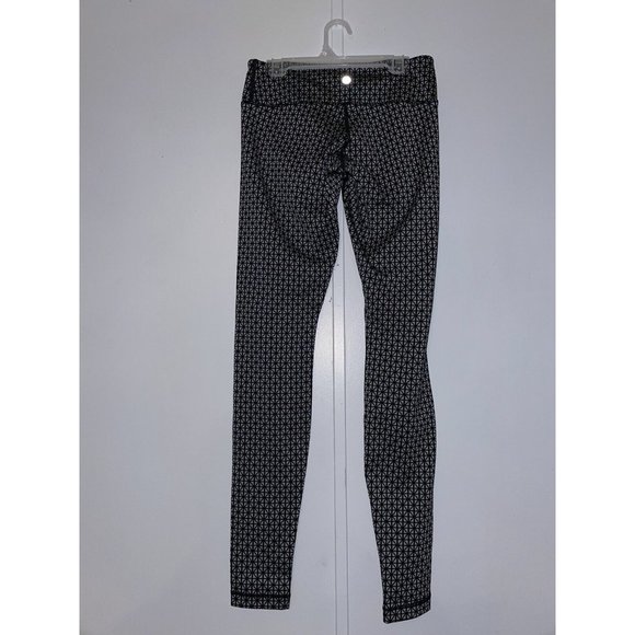 Lululemon Wunder Under Full-On Luon leggings Tri Geo Silver Spoon Black Size 4 - Picture 5 of 6